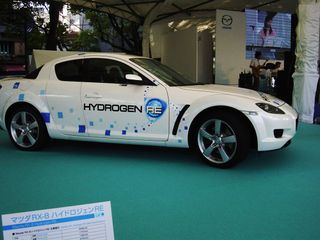A hydrogen car. This model is the Mazda RX-8.[2]