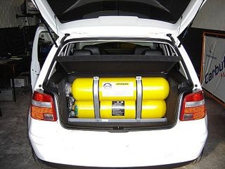 Compressed natural gas in a vehicle.[3]