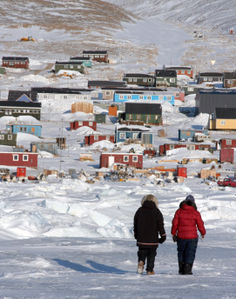Qannaaq, Greenland, built entirely on permafrost[7]
