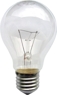 Incandescent bulb: Requires 60 watts of power.[2]